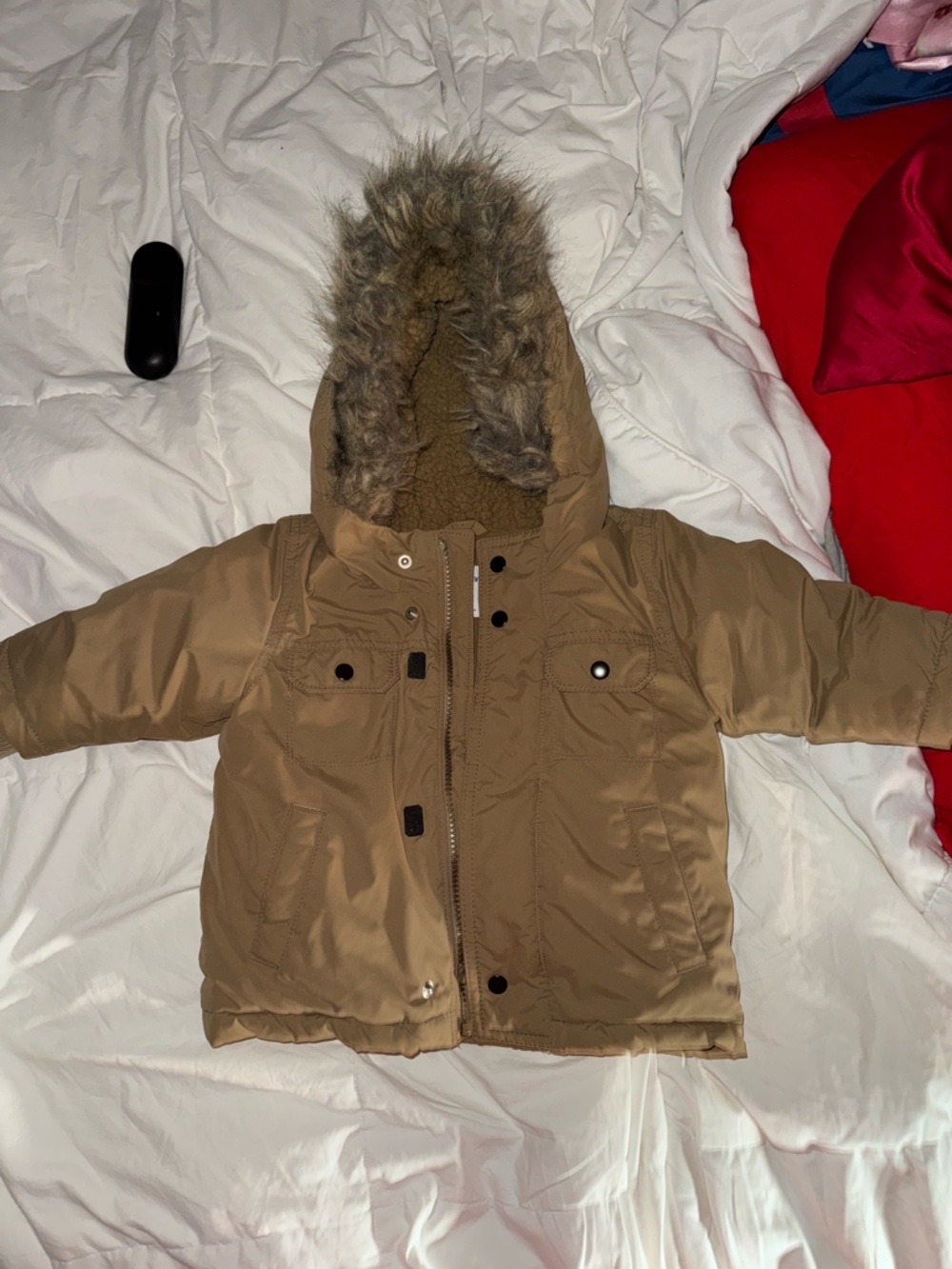 Old Navy Tan Brown Sherpa-Lined Winter Jacket